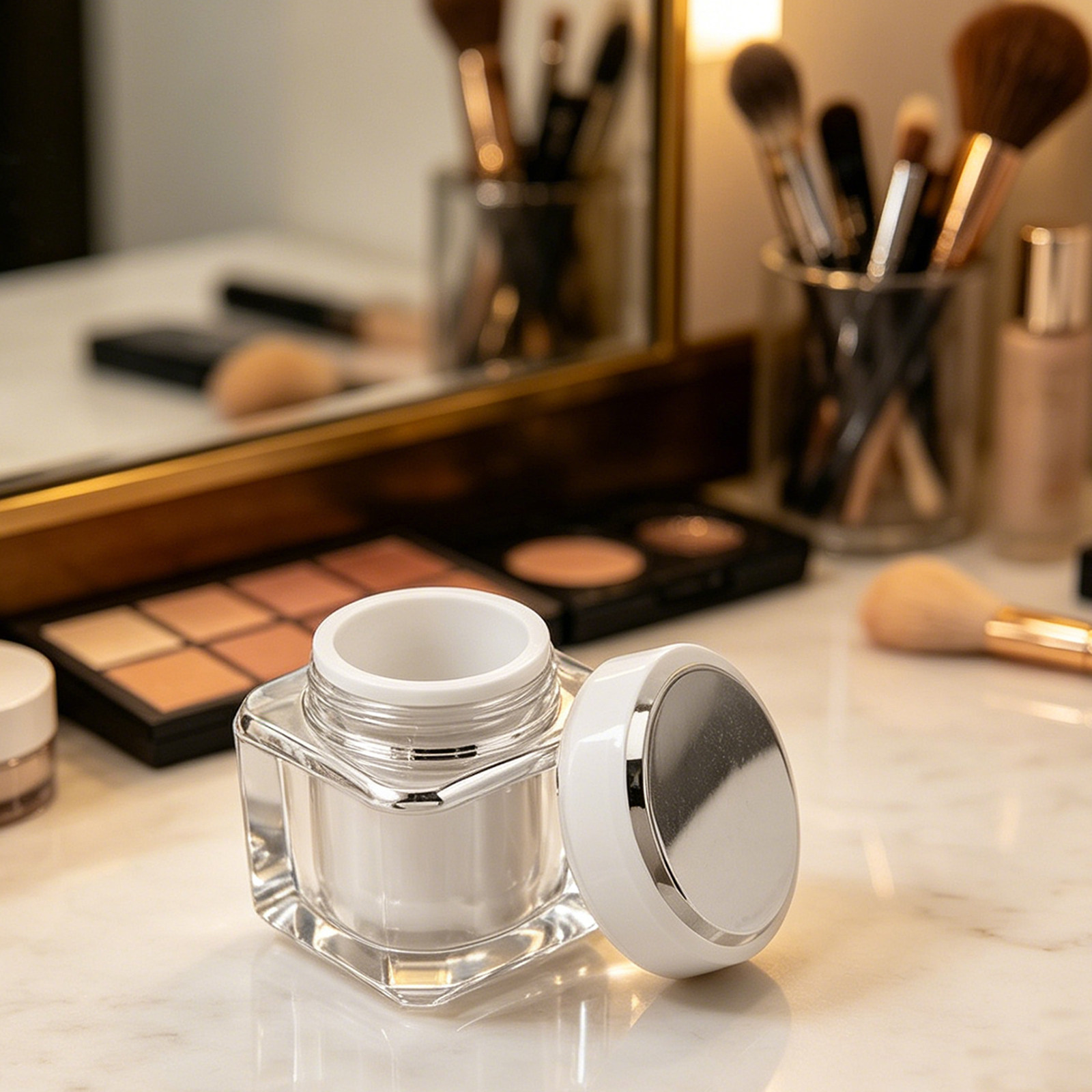 Luxury Skincare Packaging - Conjunto de Frascos de Vidro Recarregáveis
